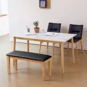 베스트리빙 스칸디 빈츠 12T 사각형 세라믹 4인(1200) 식탁세트/벤치형