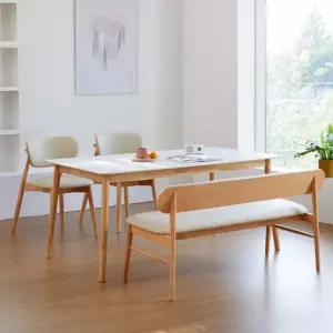 베스트리빙 스칸디 노부 12T 포세린 세라믹 4인(1400) 식탁세트/의자 2개+벤치 1개