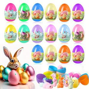 10 부활절 토끼 행운의 달걀 상품 혼합 카니발 테마 파티 선물에 적합 필러 포함