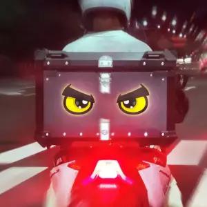 (힘찬)앵그리왕눈8 반사 자동차스티커 미니size 70x66mm육각 헬멧 오토바이 야간 졸음방지 스쿠터 차량용