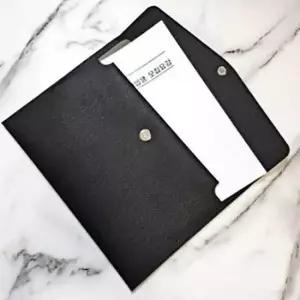 [문구] 가죽 A4 서류 파우치 블랙 문서 정리 파일 보관함