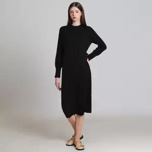 [르오트(LeOT)] 하이넥 슬림핏 스트랩 니트 원피스-사이즈 55~88다양