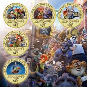 주토피아 기념 주화 닉 귀여운 금속 수집호환 고화질 보호 케이스 포함 선물