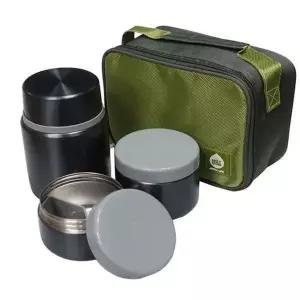 핫콤 반찬통 보온도시락 도시락통 3단1200ml 가방세트 스텐도시락통