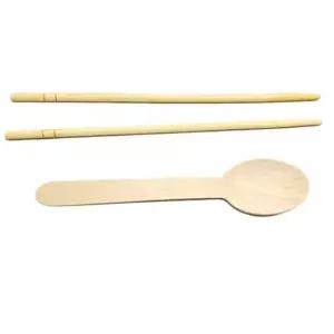 [골드스마일]수저 대나무 나무 숟가락 50개입 젓가락 세트 일회용
