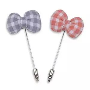 부토니에 리본 고방체크 신랑부토니에 혼주부토니에