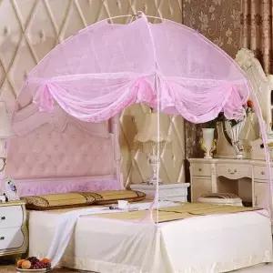 [콩심팥심]돔형 사각 모기장텐트 150x200cm 핑크 여름