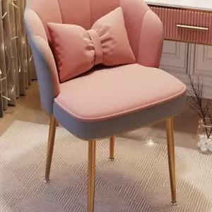 꽃잎 북유럽 화장대 의자 골드 디자인 등받이 카페 라이트핑크 다리 A 체어