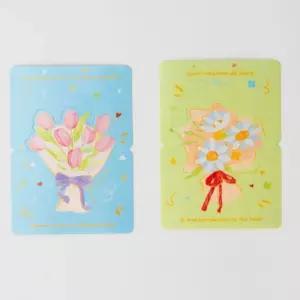 편지지 그린 입체 꽃 꽃편지지 입체편지지 미니편지지 귀여운편지지 꽃카드