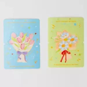 꽃 입체 블루 편지지 꽃편지지 입체편지지 미니편지지 귀여운편지지 꽃카드