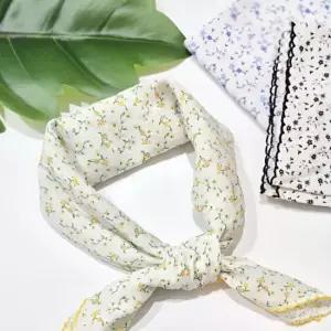 코튼 손수건 면허리 수건 여성 꽃무늬 면반다나 등산손수건 단체선물 여성가제손수건