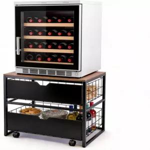 수납 공간이 있는 BLBYHO 미니 냉장고 스탠드 헤비 듀티 테이블 소형 기숙사 사무실 아파트 주택용 21.6 L