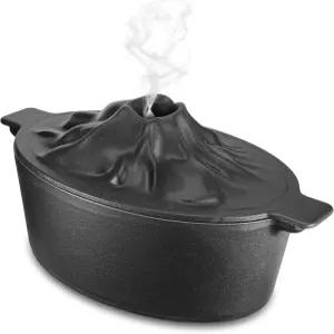 향상된 손잡이 달린 나무 난로 스티머 3쿼트 대용량 난로용 무쇠 녹 방지 벽난로 팟