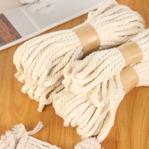 6mm 마크라메 코드 면 크림 화이트 로프 보헤미안 벽걸이, DIY 직조 및 태피스트리 제작용