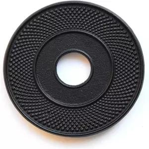 일본 차 주전자용 고무 페그/발이 달린 스이카 주물 철제 매트 주전자 블랙 트리벳 5.3인치