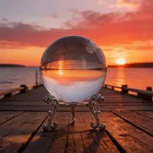 투명 크리스탈 볼 60mm/2.36인치 스탠드가 있는 사무실 장식에 이상적입니다. 이 멋진 것들은 사진