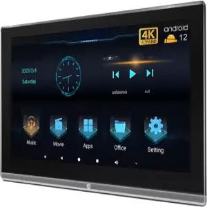 14인치 Android12 터치스크린 4K 카 헤드레스트 휴대용 TV 지원 무선 전화 미러링 USB 포함 멀티미디어