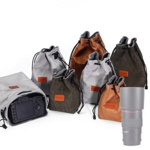 Canon Nikon 소니 호환  DSLR 카메라 렌즈용 새 정리함 졸라매는 끈 파우치