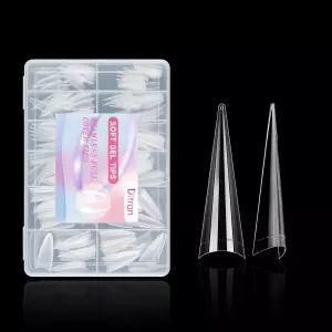 디트란 240PCS 스틸레토 네일 팁 엑스트라 롱 젤 부드러운 트레이스리스 하프 커버 XL 쉐이핑 아크릴