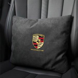 1개 40x40 차량용 휴대용 레드 쿠션 소형 그레이 천연 담요 접이식 버건디