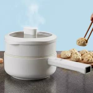 세라믹 멀티쿠커 2단 찜기 라면포트 2.2L 전기냄비 멀티포트 온도조절 화이트