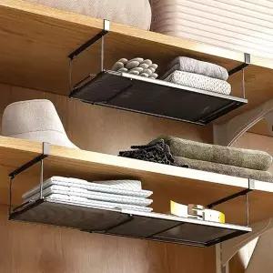 공간 수납 주방 조절 블랙 걸이 선반 정리 활용 길이 주방양념선반