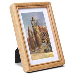 3x5용 매트가 있는 Gdfmsc 4x6 액자, 실제 유리, 수직 또는 수평 디스플레이 사진 갤러리 벽 및 테이블탑 프레임이 천연 티크 우드 미국산 수제 둥근 모서리