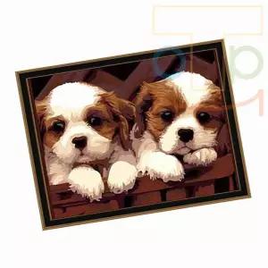 탑몰 40X50 강아지 페인팅 색칠도안 캔버스색칠도안