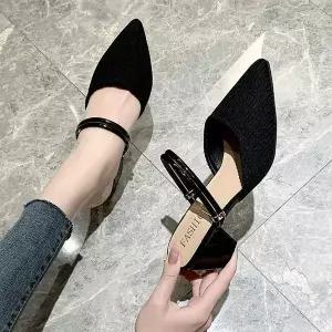 여성스러운 RN582558 슬링백 뮬샌들 스트랩 뾰족 구두 샌들