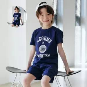 (놀꿈)어린이 아동 여름상하복 두벌코디 네이비 주니어세트