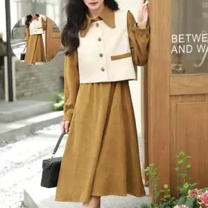 (제스트)조끼원피스 가을 여성 코디 모임룩 데이트룩 롱원피스