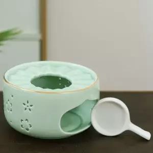 힐링데이 도자기 티 워머 민트 다도 차데우기 온도유
