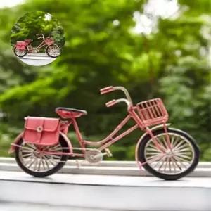 (제스트)자전거 철제 미니어쳐 핑크 레드 하우스 집 장식소품