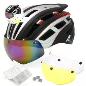 헬멧 자전거 고글 안전모 4블랙그레이레드 후미등