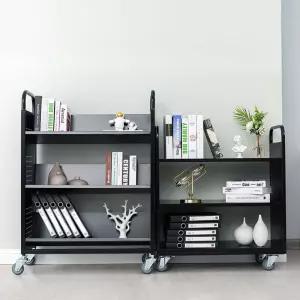 북카트 철제 도서관 서점 블랙 트럭 소형 책꽂이 간이 도서