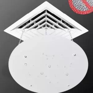 에어컨 바람막이 원형 무타공 방지 직풍 중앙 가림막 난방 PVC 35x35cm 철제체인