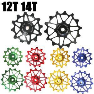 2pcs 12T 14T 자전거 세라믹 베어링 리어 디레일러 풀리 가이드 롤러 아이들러 시마노 SRAM DEORE GX 자키