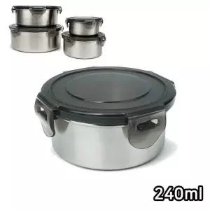 ToB 국내산 스텐 반찬통 밀폐용기 원형 240ml