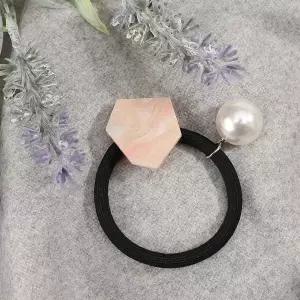 [셀러에이드]엔젤슈슈 방울 진주 자개 머리끈 핑크 헤어슈슈 방울