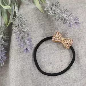 [콩심팥심]엔젤슈슈 크리스탈 리본 큐빅 머리끈 피치 헤어끈 큐