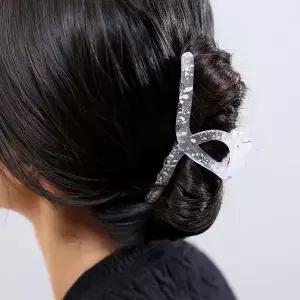 [셀러에이드]엔젤슈슈 페인팅 꼬임 대왕 집게핀 반투명핑크 대왕집