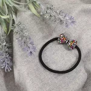 [셀러에이드]엔젤슈슈 크리스탈 리본 큐빅 머리끈 레인보우 미니방