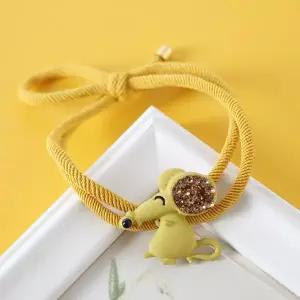 [콩심팥심]눈웃음 쥐 머리끈 큐빅 헤어슈슈 헤어장식 머리고무줄