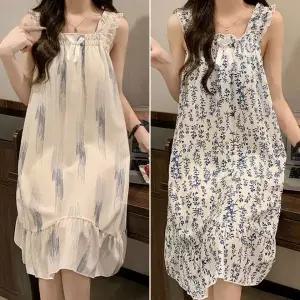 면소재 컬러 샤워가운 가슴패드 내장형 골프용 원피스 잠옷