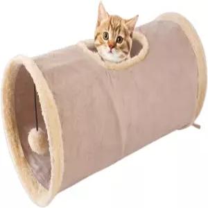 고양이 터널 실내 놀이 튜브 장난감 공 내구성이 뛰어난 접이식 토끼 은신처 기니피그 쥐 햄스터 페럿