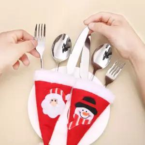 크리스마스 산타모자 눈사람 수저커버 연말 주방용품 fjt1+4DIl