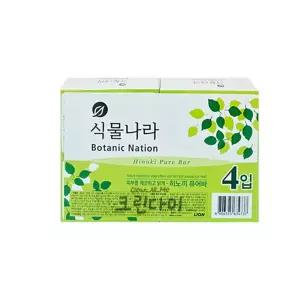 (라이온) 식물나라 비누 히노끼 퓨어바 90g x4입 x1개(총4개)