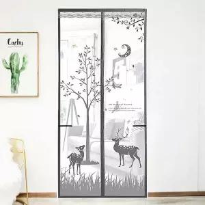 [콩심팥심]사슴 문 모기장 90x210cm 그레이 방충망 탈부착모기장