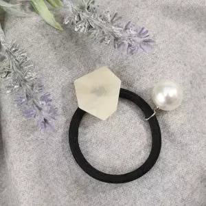 엔젤슈슈 방울 진주 자개 머리끈 아이보리 헤어슈슈