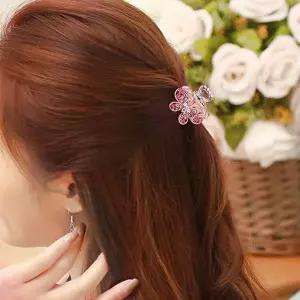 라이크 헤어 집게핀 3p 핑크 큐빅 나비 미니 헤어핀